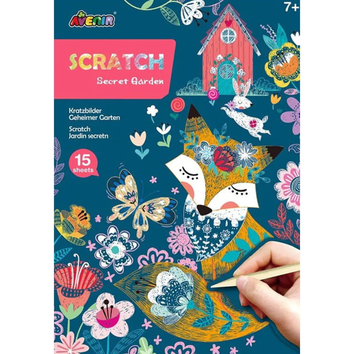 Kreativni set A4 SCRATCH BOOK - TAJNA BAŠTA 
