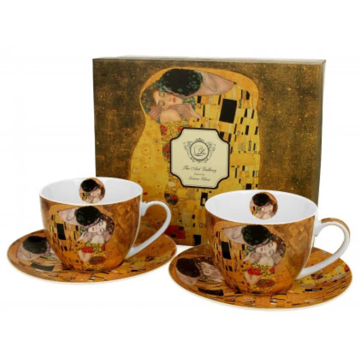 Set dve šolje sa tacnama THE KISS GUSTAV KLIMT 