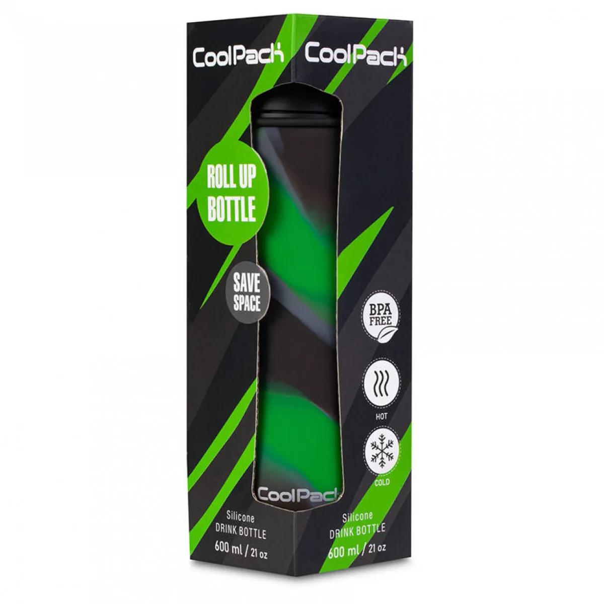 Silikonska flašica za vodu BOYS GREEN 600 ML 