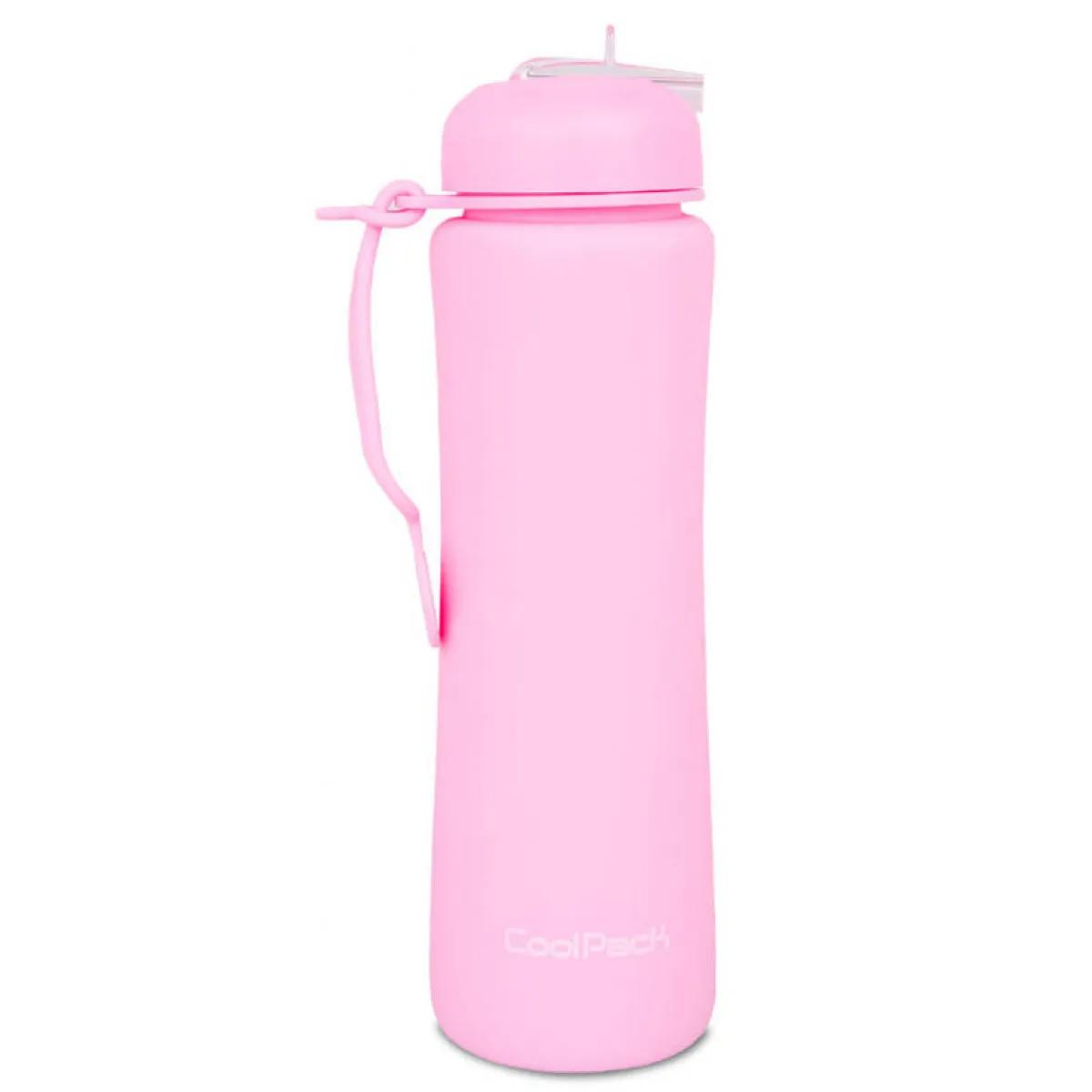 Silikonska flašica za vodu PINK - 600ml 