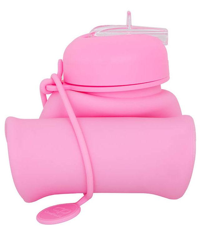 Silikonska flašica za vodu PINK - 600ml 