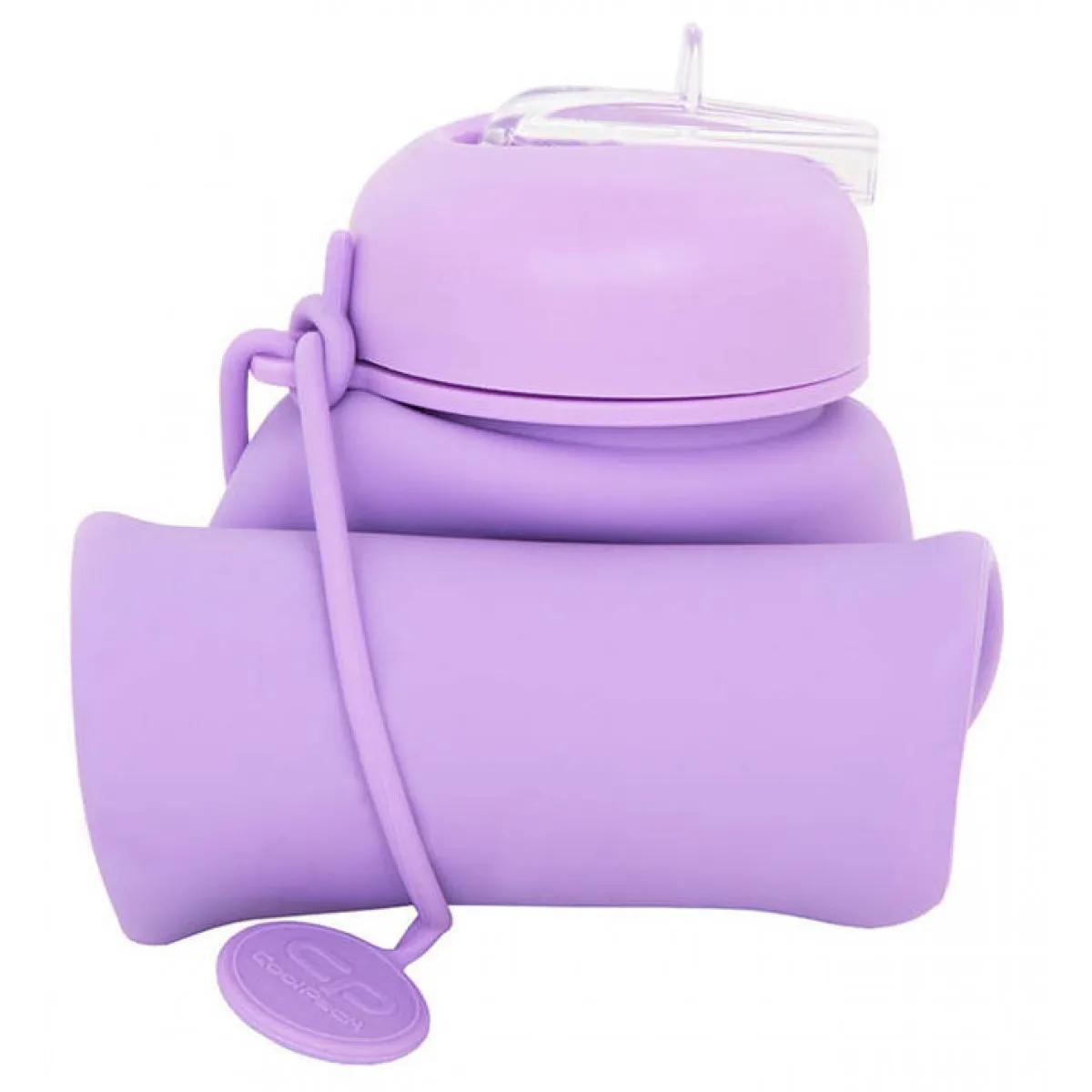 Silikonska flašica za vodu LJUBIČASTA - 600ml 