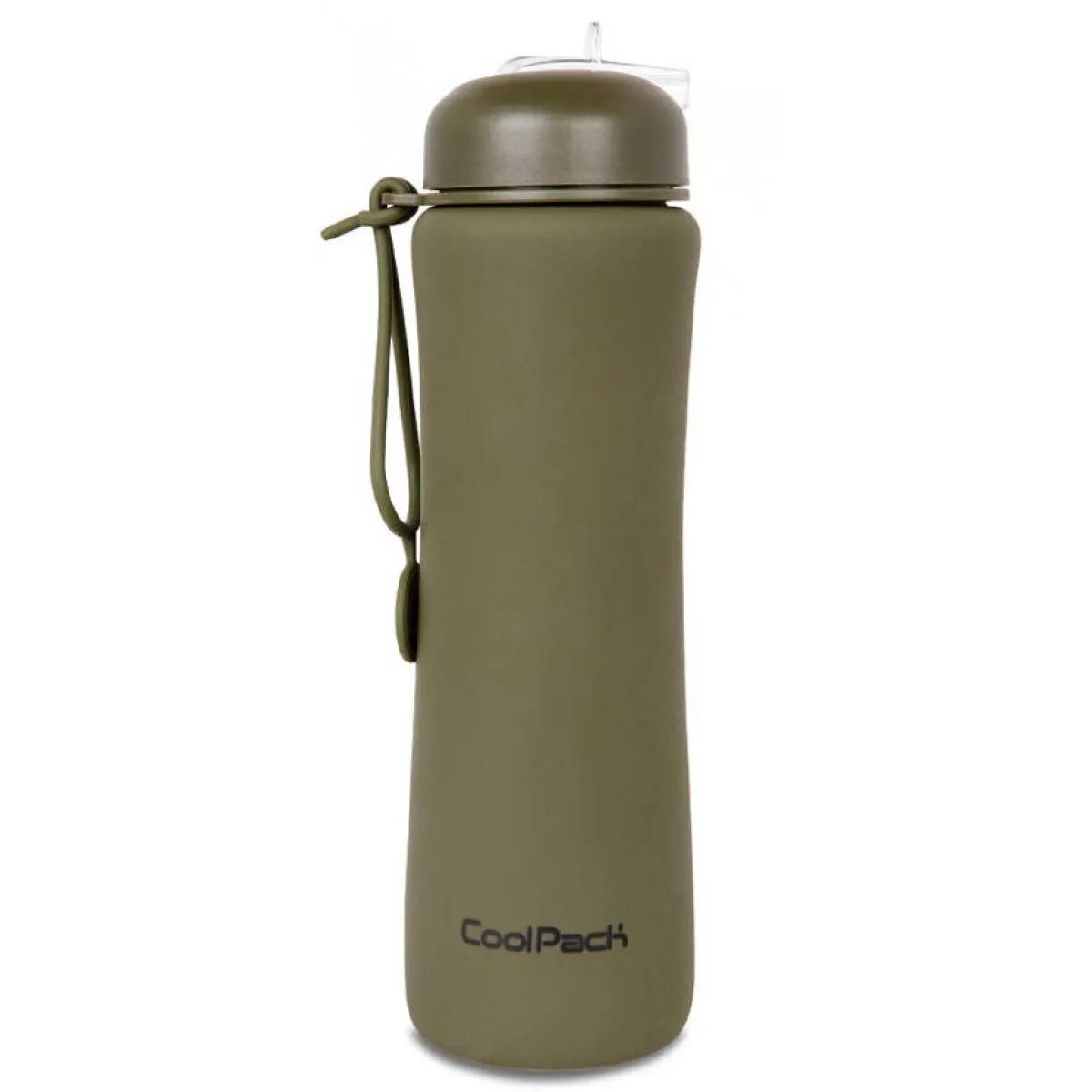 Silikonska flašica za vodu MASLINASTA - 600ml 