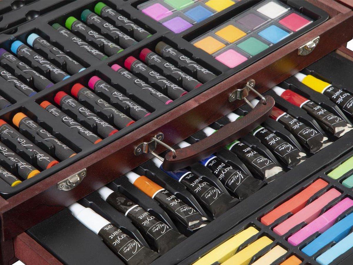 Set za crtanje u drvenoj kutiji 25x38x8 cm NASSAU 103 kom 