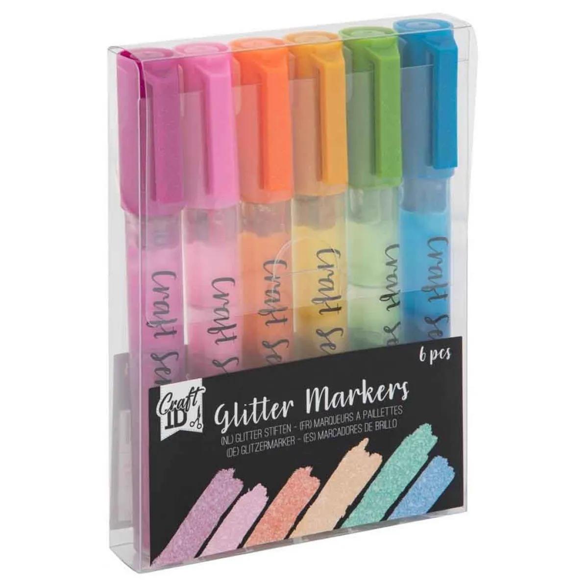 Set markera sa šljokicama, 6 komada 