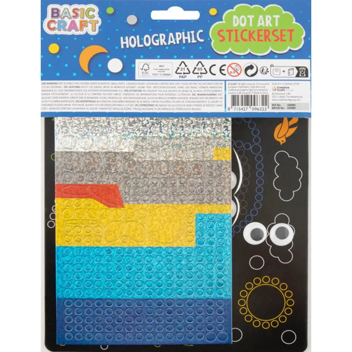 Stikeri HOLOGRAPHIC DOT 22x18cm / TRI VRSTE 