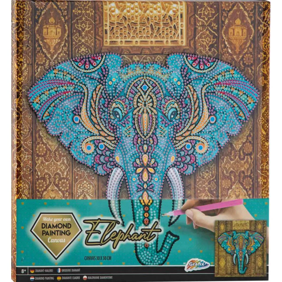 Kreativni set DIAMOND PAINTING /SLIKANJE DIJAMANTIMA SLON -30x30cm 