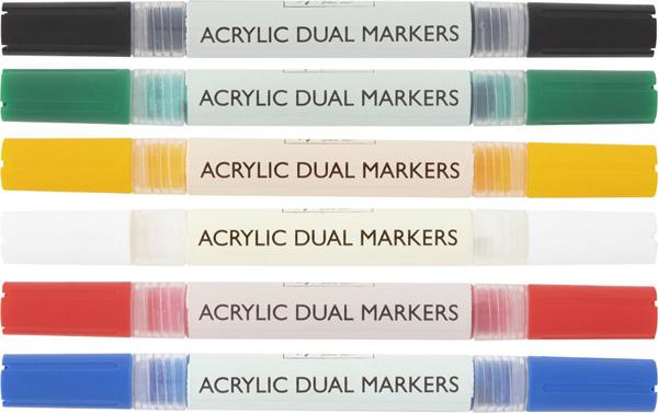 Akrilni markeri za crtanje 6kom DVOSTRANI 