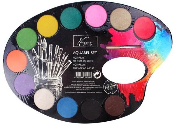 Paleta 12 akvarel boja + četkica 