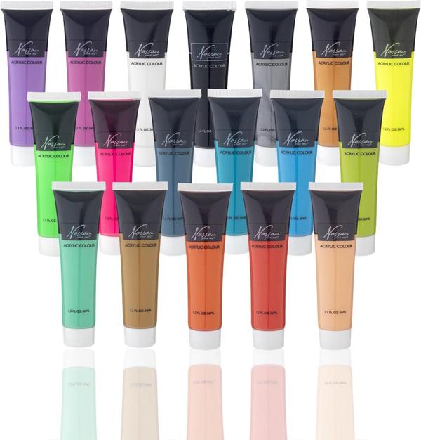 Tempere 18x36ml - ACRYLIC FLUOR & METALLIC 