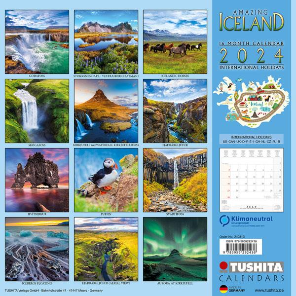 Zidni kalendar AMAZING ICELAND 2024 