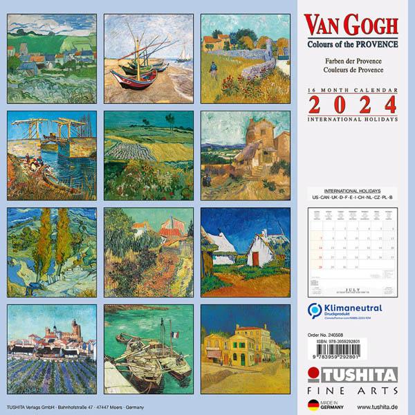 Zidni kalendar VAN GOGH -COLOURS OF THE PROVENCE 2024 