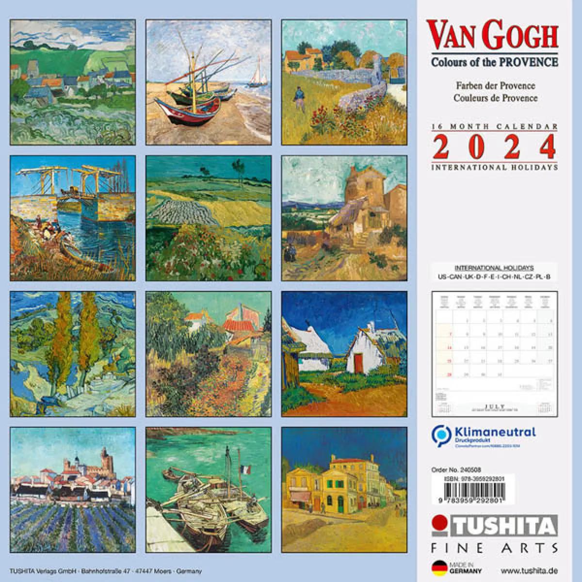 Zidni kalendar VAN GOGH -COLOURS OF THE PROVENCE 2024 