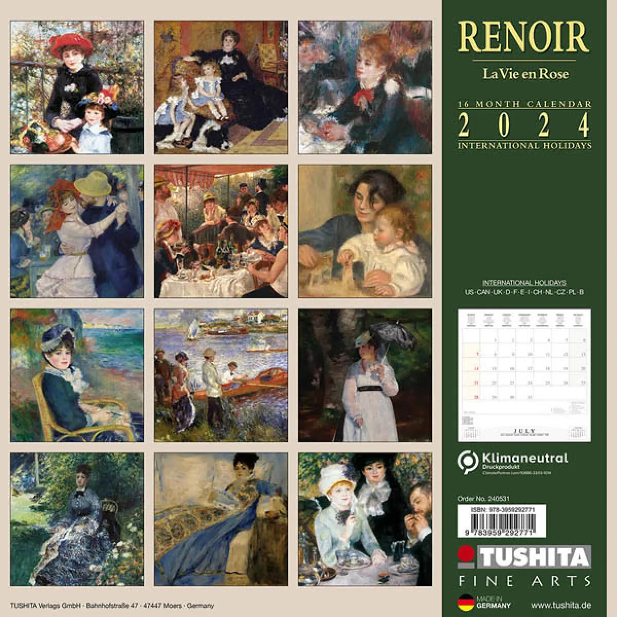 Zidni kalendar AUGUSTE RENOIR 2024 