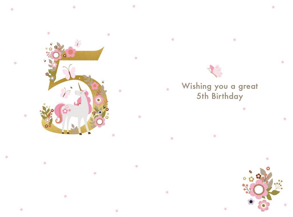 Rođendanska čestitka PINK UNICORN/BUTTERFLY 