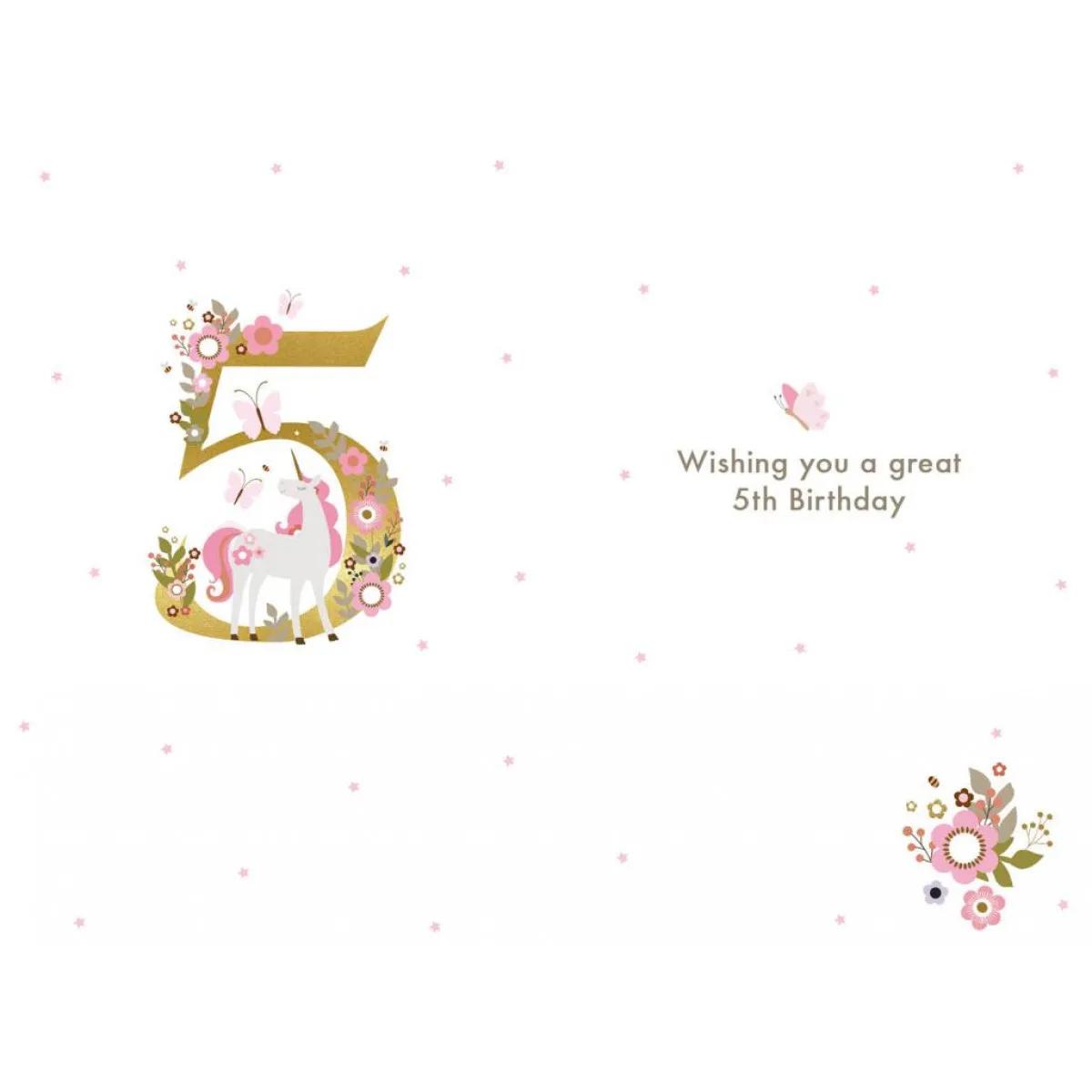 Rođendanska čestitka PINK UNICORN/BUTTERFLY 