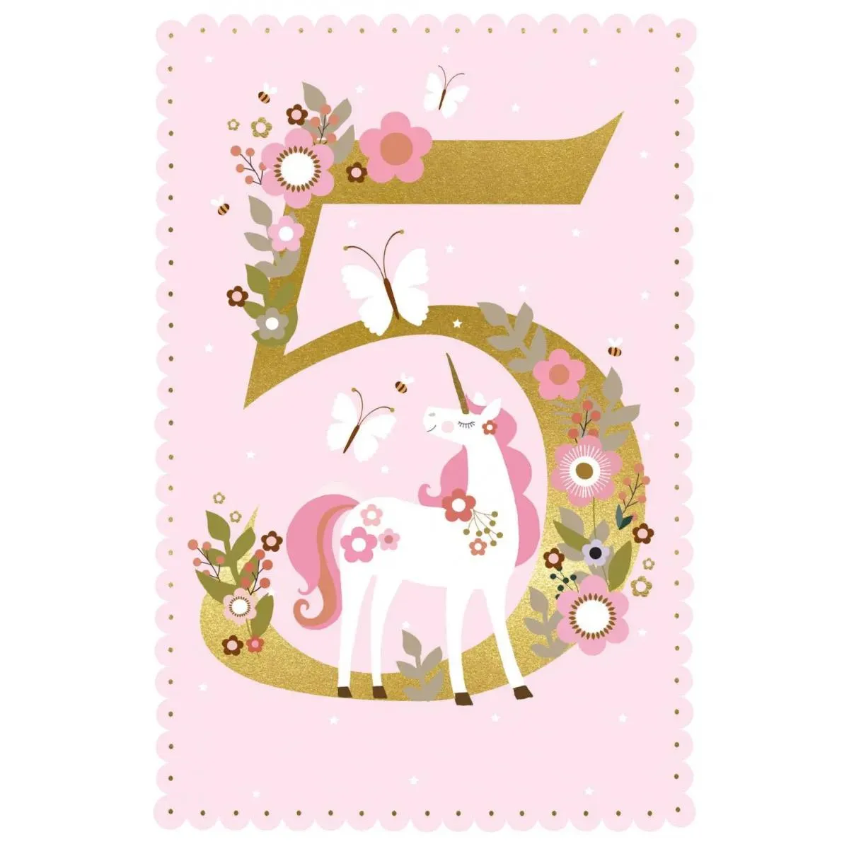 Rođendanska čestitka PINK UNICORN/BUTTERFLY 