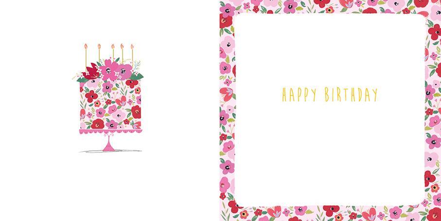 Rođendanska čestitka FLORAL CAKE 