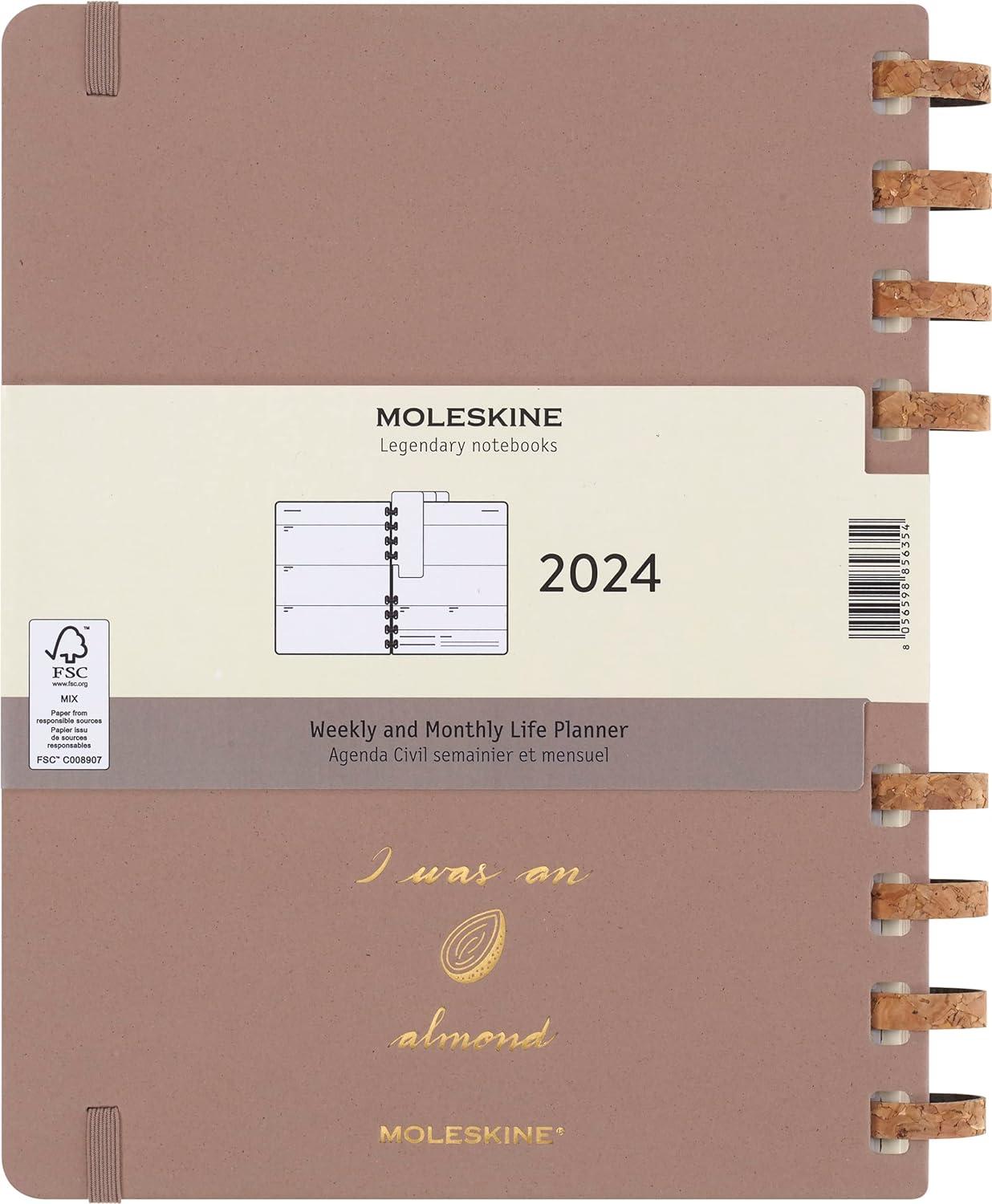 Planer XL MOLESKINE 2024 Crush Almond (tvrde korice) 