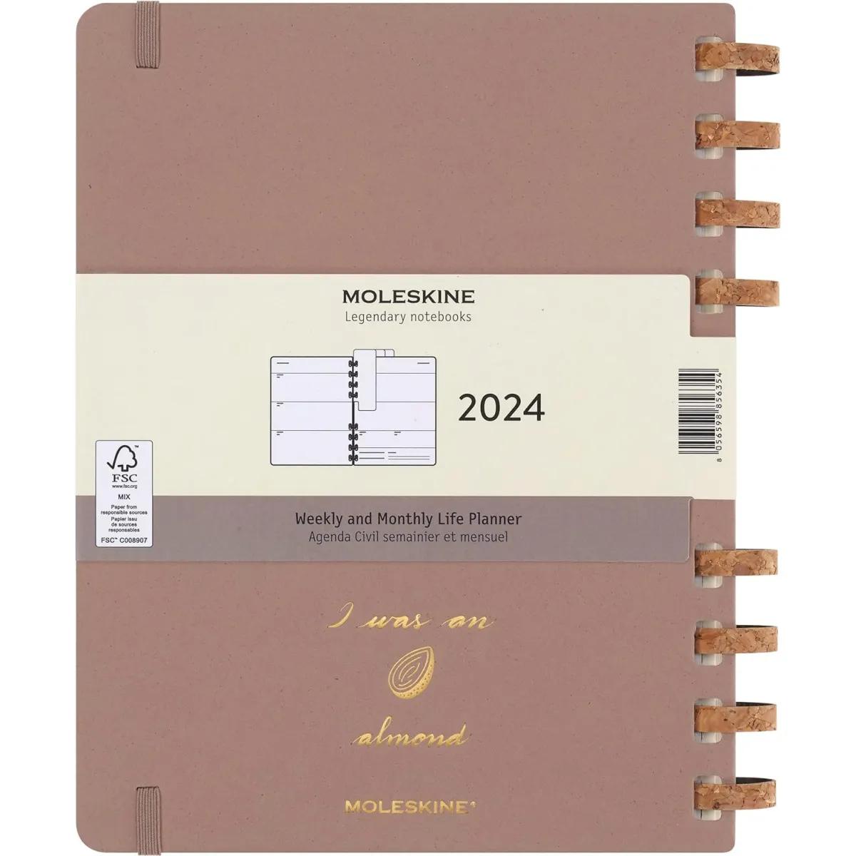 Planer XL MOLESKINE 2024 Crush Almond (tvrde korice) 