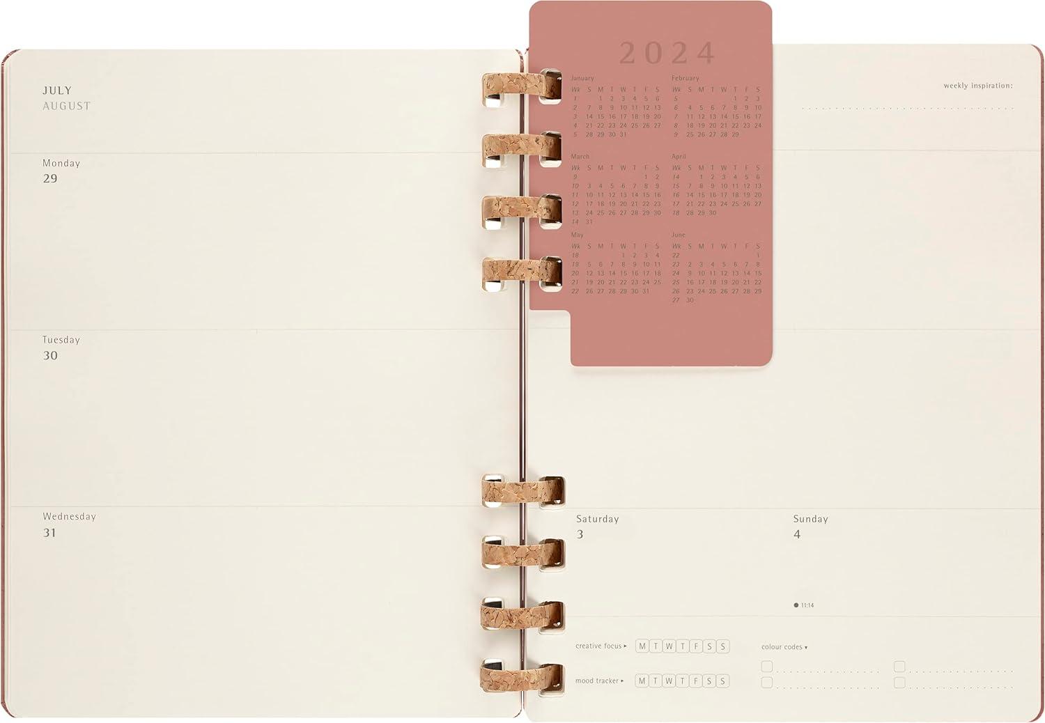 Planer XL MOLESKINE 2024 Crush Almond (tvrde korice) 