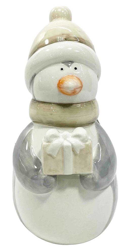 Novogodišnja figurica PINGVIN SA POKLONOM  - KREM 