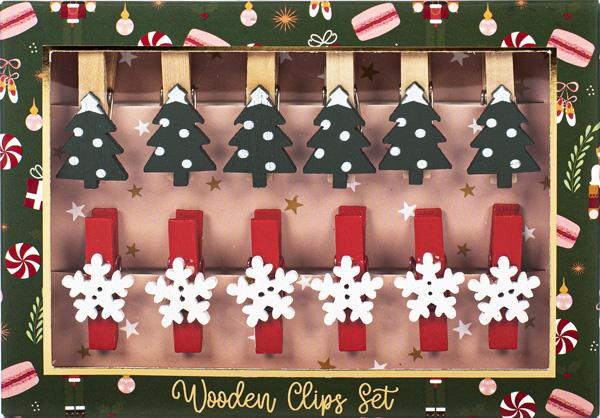 Novogodišnje drvene štipaljke 