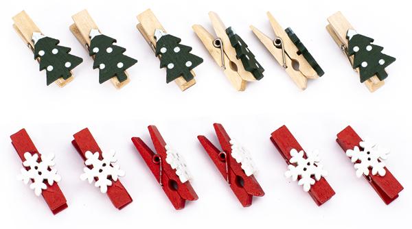 Novogodišnje drvene štipaljke 