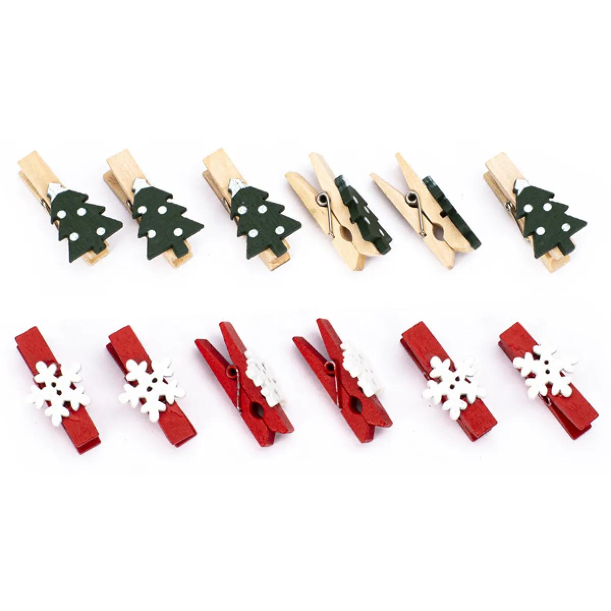 Novogodišnje drvene štipaljke 