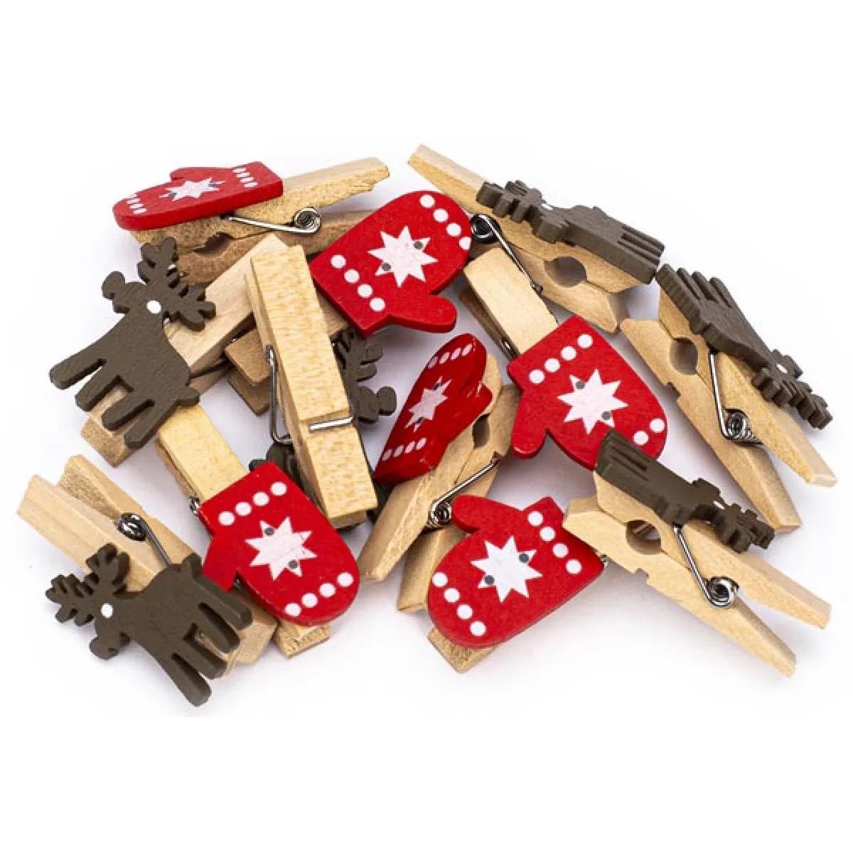 Novogodišnje drvene štipaljke 