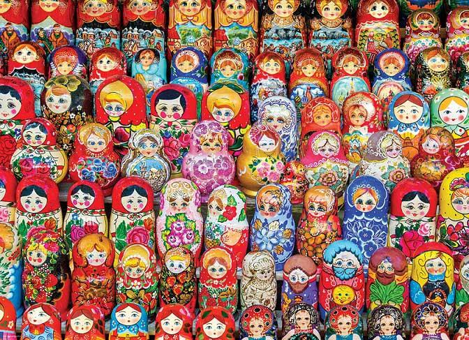 Puzzle 1000kom RUSSIAN MATRYOSHKA DOLLS 