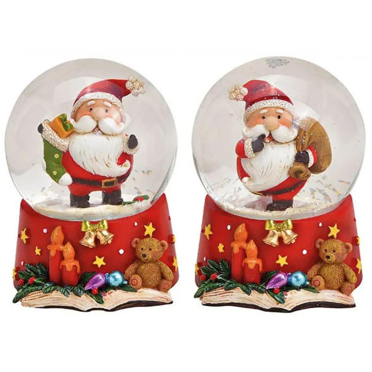 Novogodišnja snežna kugla DEDA MRAZ I MEDA 9cm 