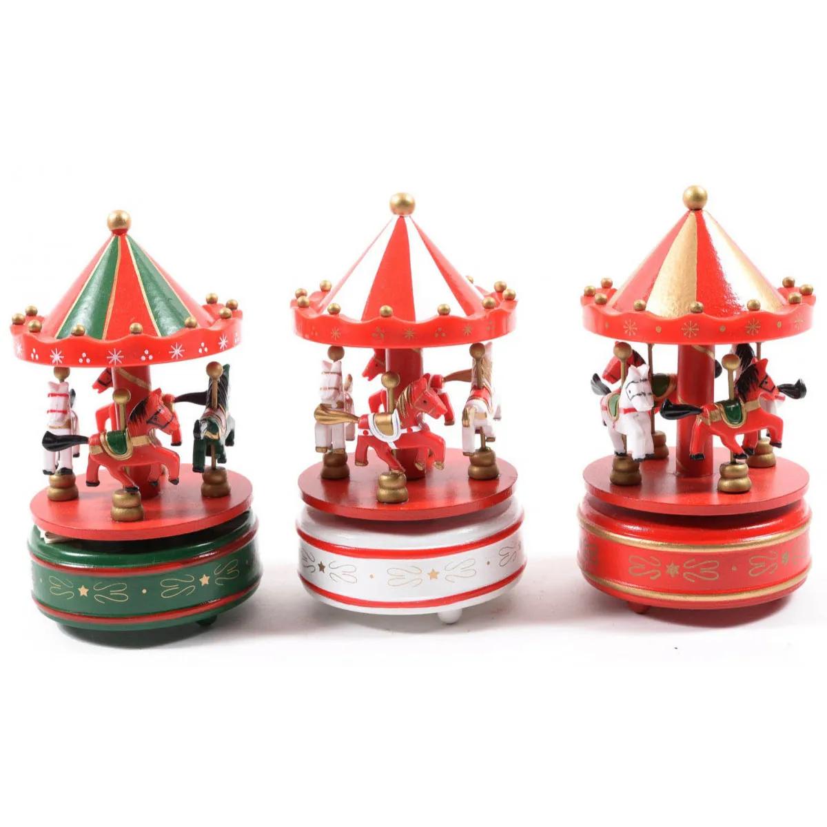 Novogodišnji DRVENI KARUSEL 29cm / 3 vrste 