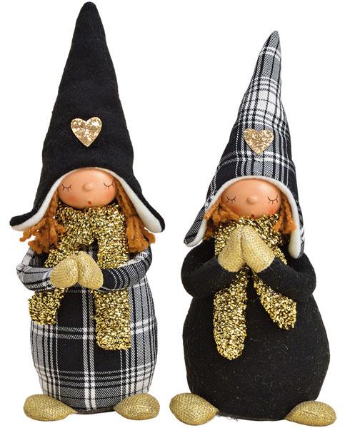 Novogodišnja figura DEVOJČICA SA KAPOM 30cm / 2 vrste 