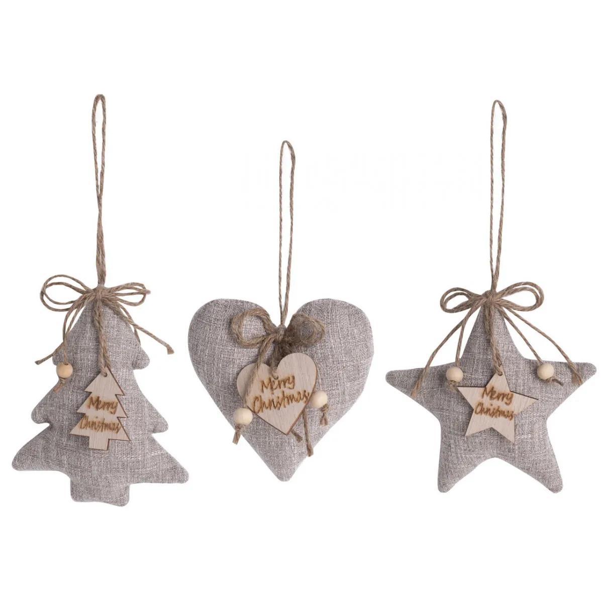 Novogodišnji ukras JELA/SRCE/ZVEZDA 11cm 