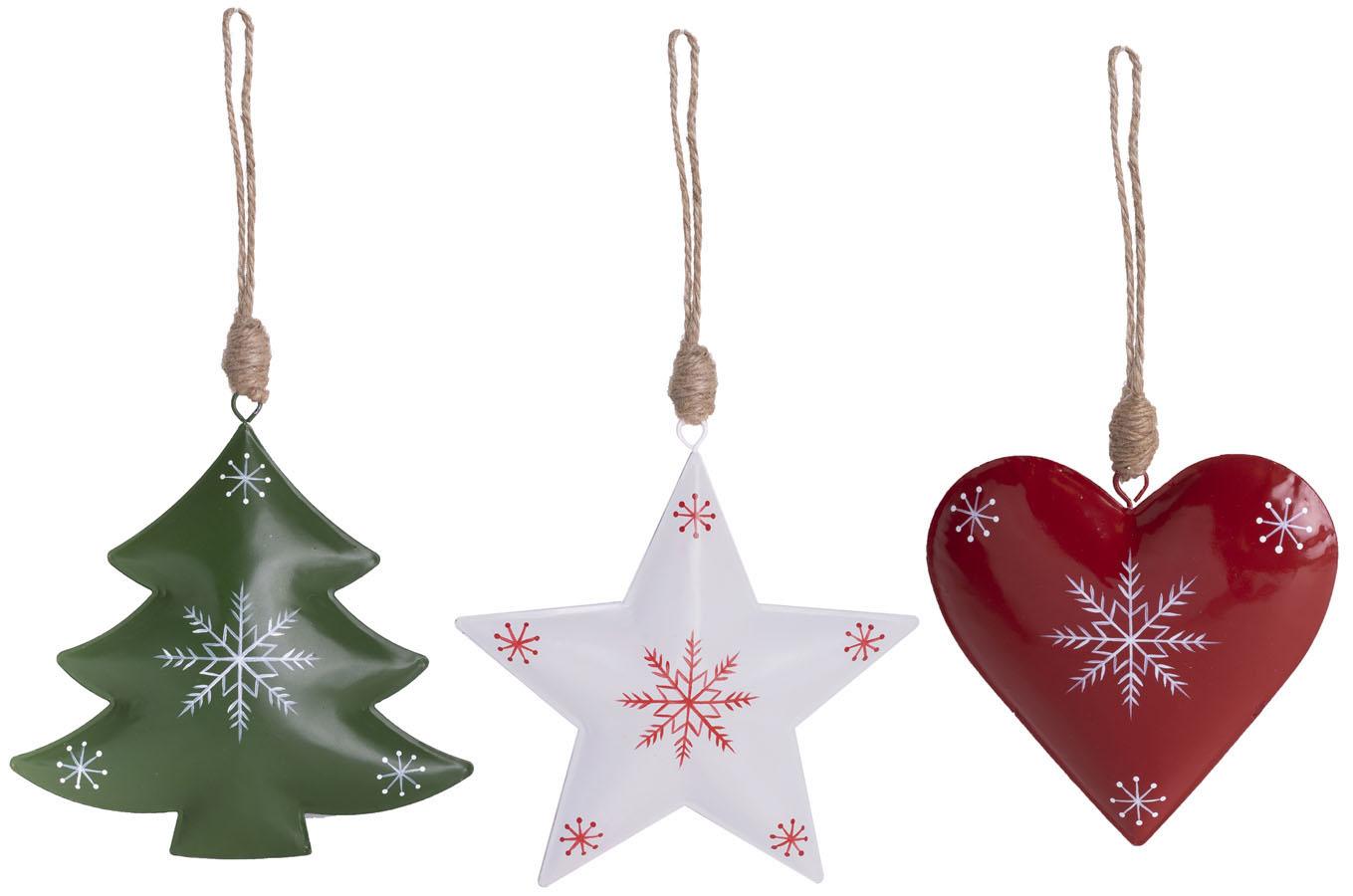 Novogodišnji ukras JELA/SRCE/ZVEZDA / 3 vrste 