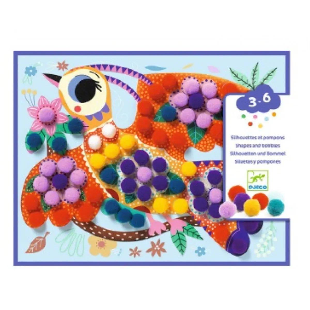 DJECO kreativni kolaž POMPOMS 