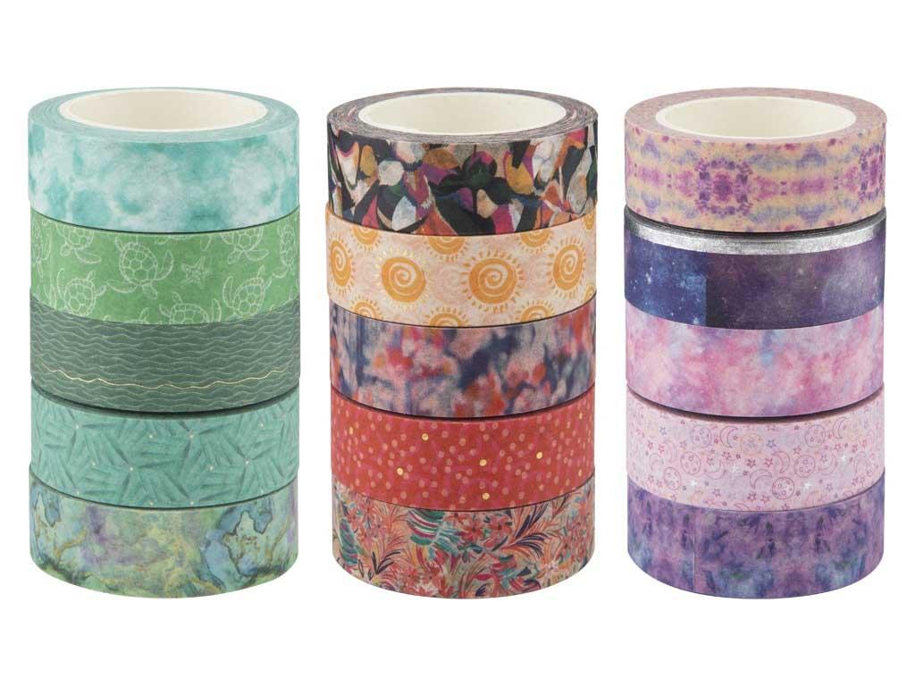 WASHI trake 15 x 1000 cm, 5 kom, 3 VRSTE 