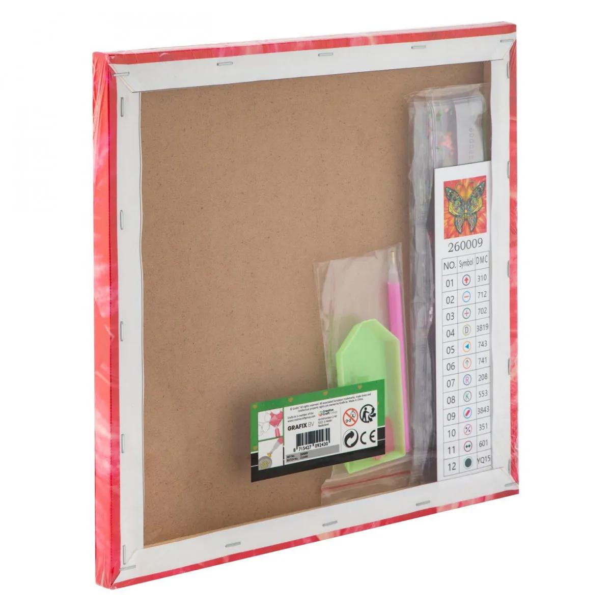 Platno za slikanje cirkonima BUTTERFLY 30x30 cm 