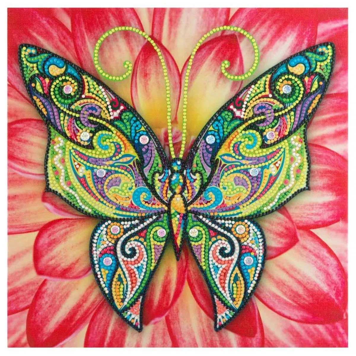 Platno za slikanje cirkonima BUTTERFLY 30x30 cm 