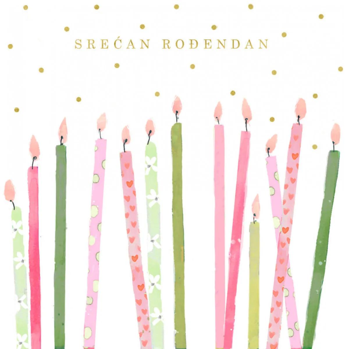 Rođendanska čestitka ŠARENE SVEĆICE 