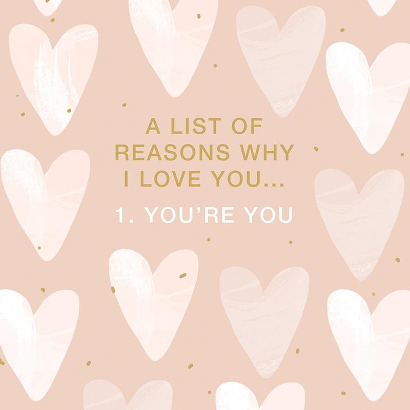 Čestitka A LIST OF REASONS I LOVE YOU 
