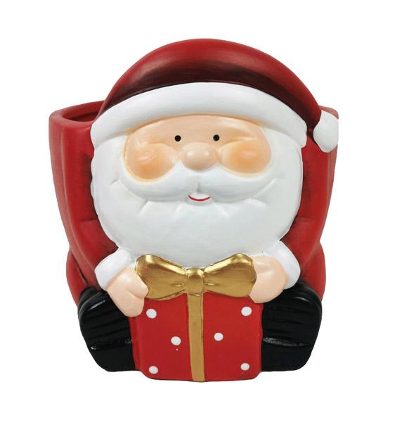 Novogodšnja vaza DEDA MRAZ SA POKLONOM 12x13cm 