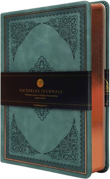 VICTORIA'S JOURNALS notes A5 na linije OLD BOOK - ZELENI 