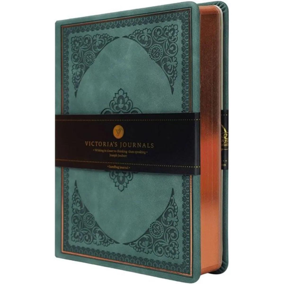 VICTORIA'S JOURNALS notes A5 na linije OLD BOOK - ZELENI 