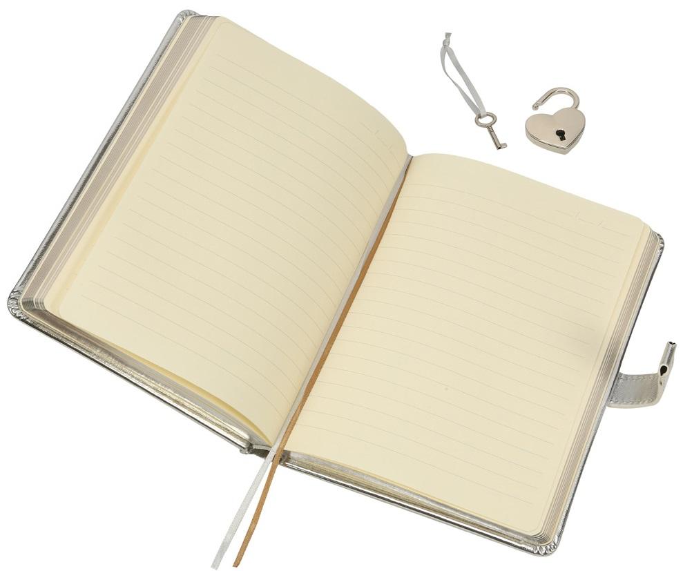 VICTORIA'S JOURNALS notes ne linije sa katancem SIVI 