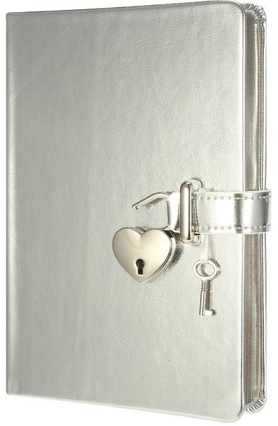 VICTORIA'S JOURNALS notes ne linije sa katancem SIVI 