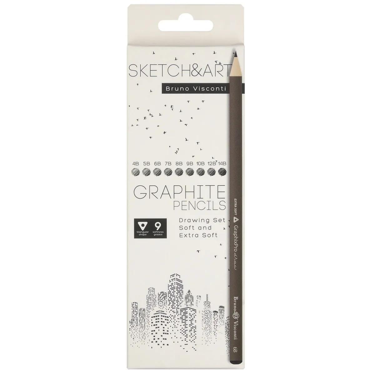 SET OF BLACK GRAPHITE PENCILS 