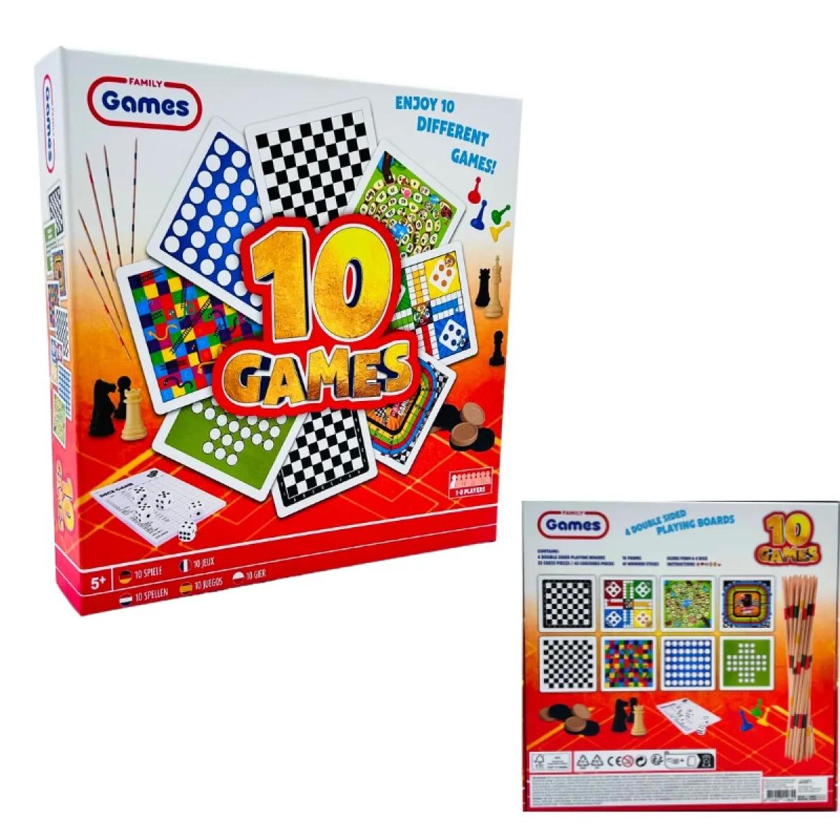 Komplet sa 10 društvenih igara MIKADO, ŠAH, MICE... 