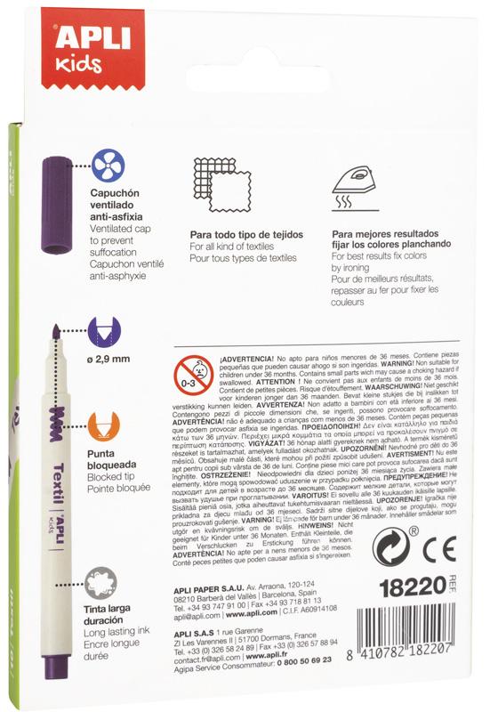 APLI markeri za tekstil 10kom 